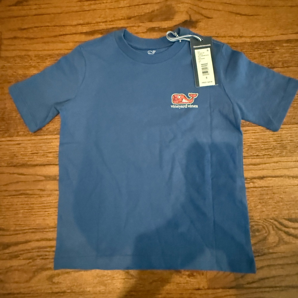Vineyard Vines Kids Whale Logo Blue Tee